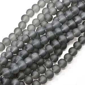 Baking Paint Transparent Glass Bead Strands