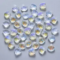 Transparent Spray Painted Glass Beads