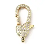 Brass Clear Cubic Zirconia Lobster Claw Clasps