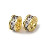 Brass Micro Pave Cubic Zirconia Beads