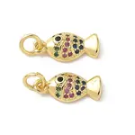 Brass Micro Pave Cubic Zirconia Pendants