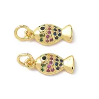 Brass Micro Pave Cubic Zirconia Pendants