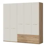 Kombinovaná skříň 5d ii hagop-ořech pacifik/béžová - s osvětlením