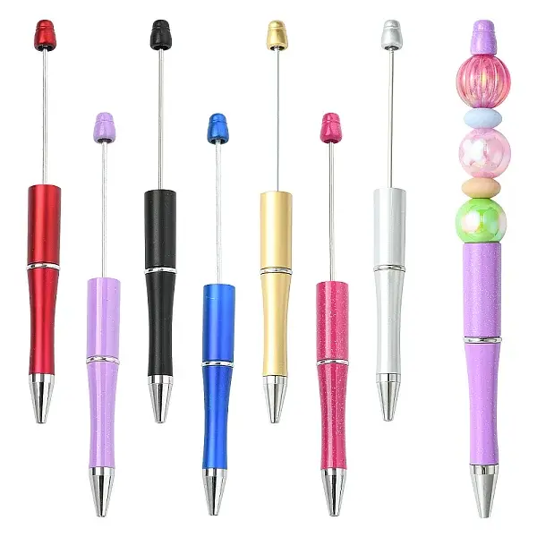 21Pcs 7 Colors Plastic Beadable Pens