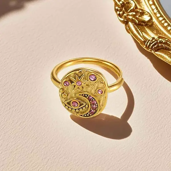 304 Stainless Steel & Cubic Zirconia Finger Rings for Women