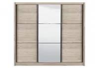 Šatníková skriňa s posuvnými dverami a zrkadlom debby 245 - dub sivý