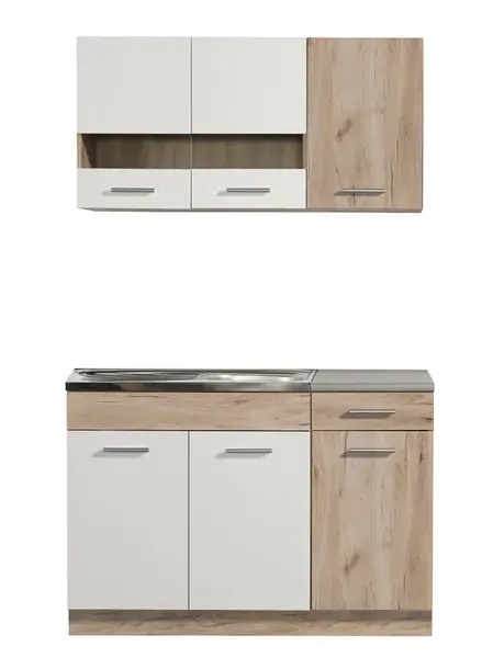 Kuchynská linka 120 lorna-dub šedý/biela - pracovná doska-120cm