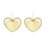 Brass Micro Pave Clear Cubic Zirconia Studs Earring for Women