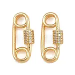Brass Micro Pave Clear Cubic Zirconia Connector Charms