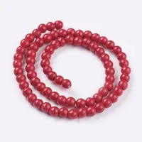 1 Strand Dyed Crimson Round Synthetic Turquoise Beads Strands