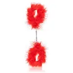 Secret play Handcuffs péřová pouta Red Marabou 22 cm