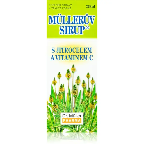 Dr. Müller Müllerův sirup® s jitrocelem a vitaminem C sirup pro podporu imunity, snížení míry únavy a vyčerpání 245 ml