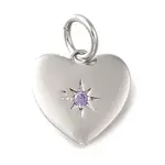 925 Sterling Silver Micro Pave Clear Cubic Zirconia Charms