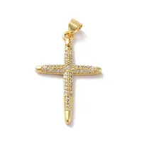 Rack Plating Brass Micro Pave Cubic Zirconia Pendants