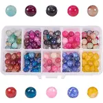 Dyed Natural Agate Faceted Round Beads