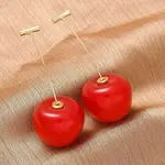304 Stainless Steel Cherry Stud Earrings