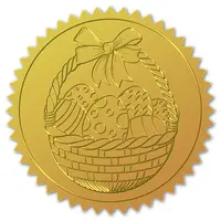 Self Adhesive Gold Foil Embossed Stickers