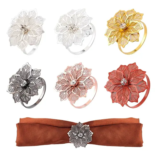 12 Pcs 6 Colors Alloy Napkin Rings