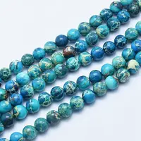 Dyed & Heated Natural Imperial Jasper Round Bead Strands