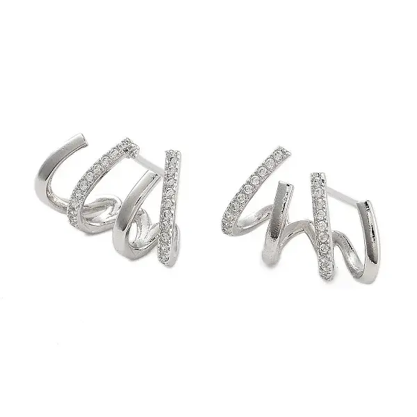 Rack Plating Claw Brass Clip-on Earrings
