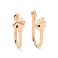 Black Cubic Zirconia Fish Cuff Earrings