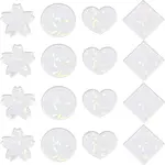 16Pcs 4 Style Transparent Acrylic Pendants