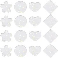 16Pcs 4 Style Transparent Acrylic Pendants