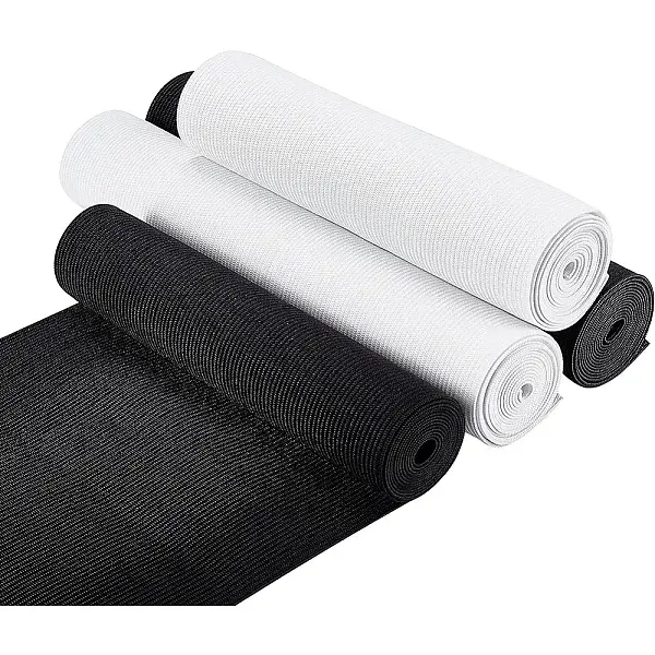 4m 4 Style Black & White Flat Elastic Rubber Band