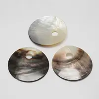 Flat Round Black Lip Shell Big Pendants