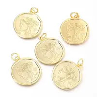 Brass Micro Pave Clear Cubic Zirconia Charms