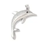 Rack Plating Brass & Clear Cubic Zirconia Pendants