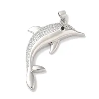 Rack Plating Brass & Clear Cubic Zirconia Pendants