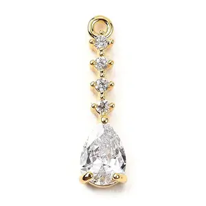 Brass Micro Pave Cubic Zirconia Pendants