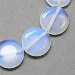 Flat Round Opalite Opal Stone Beads Strands
