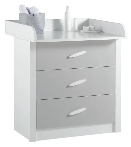 Komoda s přebalovacím pultem boom - bílá/šedá