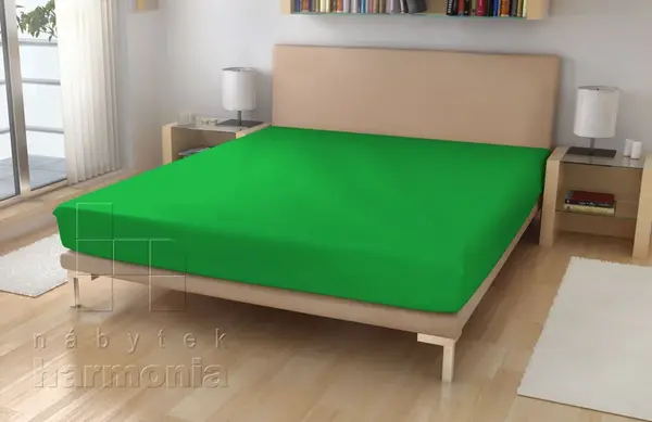 Napínacie prestieradlo jersey zelená - 140x200cm