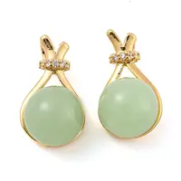 Brass Micro Pave Clear Cubic Zirconia with Acrylic Pendants