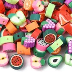 100Pcs 10 Styles Handmade Polymer Clay Beads