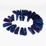 Electroplated Natural & Dyed Agate Bead Strands