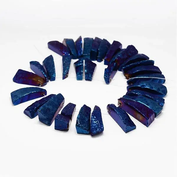 Electroplated Natural & Dyed Agate Bead Strands