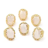Natural Pearl Twist Oval Open Cuff Ring