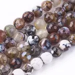 Natural Fire Crackle Agate Beads Strands