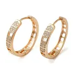 Brass Cubic Zirconia Hoop Earrings for Women