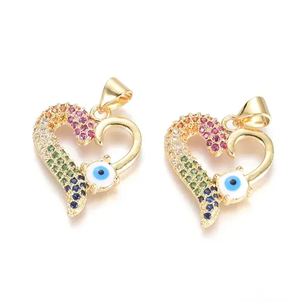 Brass Micro Pave Cubic Zirconia Pendants