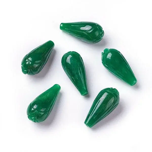 Natural Myanmar Jade/Burmese Jade Half Drilled Beads
