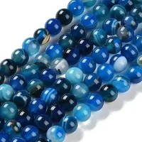 Natural Striped Agate/Banded Agate Beads Strands