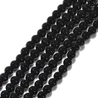 Synthetic Black Stone Beads Strands