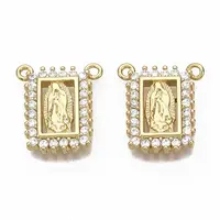 Brass Micro Pave Cubic Zirconia Pendants