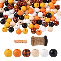 120Pcs 6 Style Natural Wood Beads