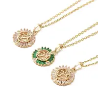 Brass Micro Pave Cubic Zirconia Pendant Necklaces for Women